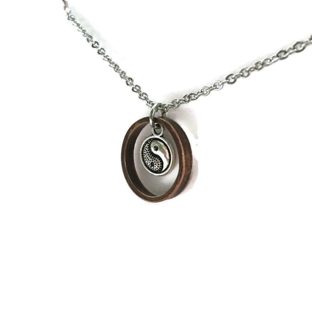 US Copper Wheat Penny Coin Ring Yin Yang Necklace Stainless Steel Unisex Lucky - Picture 2 of 11